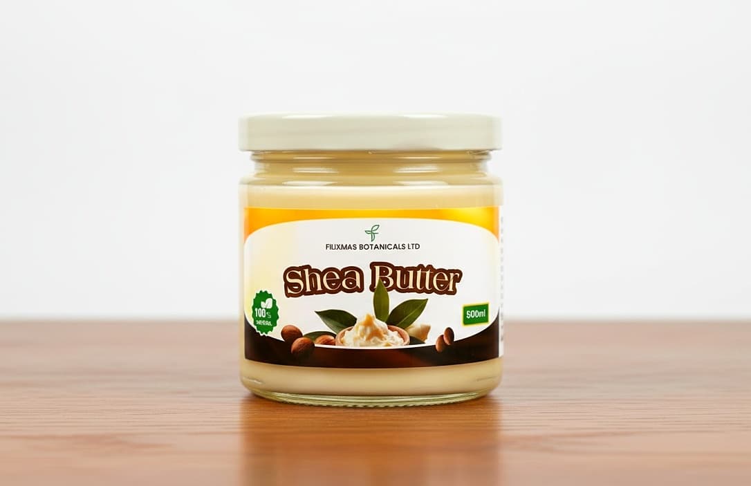 Jar of Filixmas Botanicals shea butter (Vitellaria paradoxa)